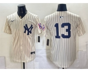 Men's New York Yankees #13 Jazz Chisholm Jr. Cream 2026 Field of Dreams Stadium Stitched Baseball Jersey