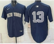 Men's New York Yankees #13 Jazz Chisholm Jr Without Name Grey Alternate Limited Stitched Jersey