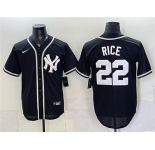 Men's New York Yankees #22 Ben Rice 2026 Fashion Replica Black Out Stitched Baseball Jersey
