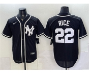 Men's New York Yankees #22 Ben Rice 2026 Fashion Replica Black Out Stitched Baseball Jersey