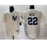 Men's New York Yankees #22 Ben Rice Cream 2026 Field of Dreams Stadium Stitched Baseball Jersey