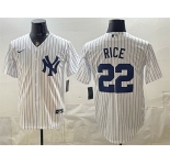 Men's New York Yankees #22 Ben Rice White Home Stitched Baseball Jersey