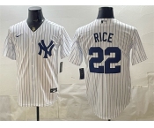 Men's New York Yankees #22 Ben Rice White Home Stitched Baseball Jersey