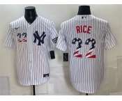 Men's New York Yankees #22 Ben Rice White USA 250 Fourth of July Home Stadium Stitched Baseball Jersey