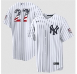 Men's New York Yankees #27 Giancarlo Stanton White 2026 USA 250 Fourth of July Home Stadium Stitched Baseball Jersey