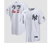 Men's New York Yankees #27 Giancarlo Stanton White 2026 USA 250 Fourth of July Home Stadium Stitched Baseball Jersey