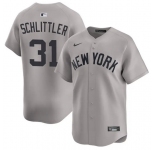 Men's New York Yankees #31 Cam Schlittler Gray 2026 Road Limited Stitched Baseball Jersey