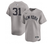 Men's New York Yankees #31 Cam Schlittler Gray 2026 Road Limited Stitched Baseball Jersey