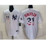 Men's New York Yankees #31 Cam Schlittler White 2026 All-Star Edition Stars & Stripes Stadium Pick-A-Player Stitched Baseball Jersey