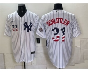 Men's New York Yankees #31 Cam Schlittler White 2026 All-Star Edition Stars & Stripes Stadium Pick-A-Player Stitched Baseball Jersey