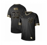 Men's New York Yankees #33 Greg Bird Authentic Black Gold Fashion Baseball Jersey