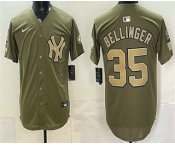 Men's New York Yankees #35 Cody Bellinger Olive 2026 Armed Forces Day Jersey