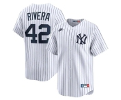 Men's New York Yankees #42 Mariano Rivera White Home Limited Stitched Baseball Jersey