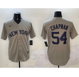 Men's New York Yankees #54 Aroldis Chapman Grey Cool Base Stitched Baseball Jersey