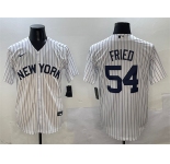 Men's New York Yankees #54 Max Fried White Cool Base Stitched Baseball Jersey