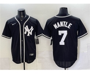 Men's New York Yankees #7 Mickey Mantle 2026 Fashion Replica Black Out Stitched Baseball Jersey
