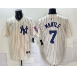 Men's New York Yankees #7 Mickey Mantle Cream 2026 Field of Dreams Stadium Stitched Baseball Jersey