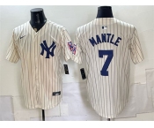 Men's New York Yankees #7 Mickey Mantle Cream 2026 Field of Dreams Stadium Stitched Baseball Jersey