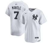 Men's New York Yankees #7 Mickey Mantle White Home Limited Stitched Baseball Jersey