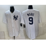 Men's New York Yankees #9 Roger Maris White Home Cool Base Stitched Baseball Jersey