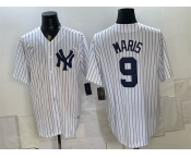 Men's New York Yankees #9 Roger Maris White Home Cool Base Stitched Baseball Jersey