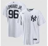 Men's New York Yankees #96 George Lombard Jr White Home Limited Stitched Baseball Jersey