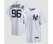 Men's New York Yankees #96 George Lombard Jr White Home Limited Stitched Baseball Jersey
