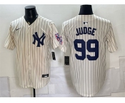 Men's New York Yankees #99 Aaron Judge Cream 2026 Field of Dreams Stadium Stitched Baseball Jersey