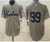 Men's New York Yankees #99 Aaron Judge Grey Without Name Limited Jersey