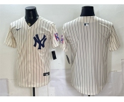 Men's New York Yankees Blank Cream 2026 Field of Dreams Stadium Stitched Baseball Jersey