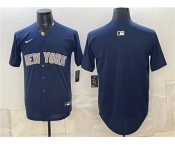 Men's New York Yankees Blank Navy Limited Stitched Baseball Jersey