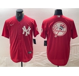 Men's New York Yankees Blank Red Cool Base Stitched Baseball Jersey