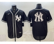 Men's New York Yankees Team Big Logo 2026 Fashion Replica Black Out Stitched Baseball Jersey