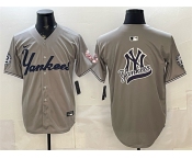 Men's New York Yankees Team Big Logo Grey With Patch Limited Stitched Baseball Jersey