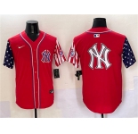 Men's New York Yankees Team Big Logo Red American Style Limited Stitched Baseball Jersey