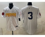 Men's New York Yankees X Spider-Man #3 Babe Ruth White Limited Stitched Baseball Jersey