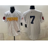 Men's New York Yankees X Spider-Man #7 Mickey Mantle White Limited Stitched Baseball Jersey