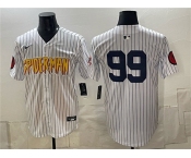 Men's New York Yankees X Spider-Man #99 Aaron Judge White Limited Stitched Baseball Jersey
