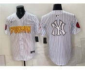 Men's New York Yankees X Spider-Man Team Big Logo White Limited Stitched Baseball Jersey