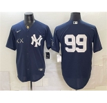 Men's New York Yankees x KAWS #99 Aaron Judge Navy Stadium Stitched Baseball Jersey