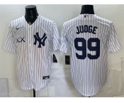 Men's New York Yankees x KAWS #99 Aaron Judge White Stadium Stitched Baseball Jersey