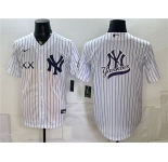 Men's New York Yankees x KAWS Team Big Logo White Stadium Stitched Baseball Jersey