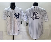 Men's New York Yankees x KAWS Team Big Logo White Stadium Stitched Baseball Jersey