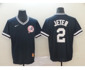 Men's Nike New York Yankees #2 Derek Jeter Navy Blue M&N MLB Jersey