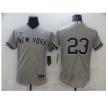 Men's Nike New York Yankees #23 Don Mattingly Grey Road Flex Base Authentic Collection Jersey
