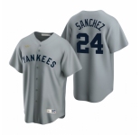 Men's Nike New York Yankees #24 Gary Sanchez Gray Cooperstown Collection Road Stitched Baseball Jersey