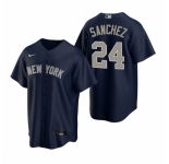 Men's Nike New York Yankees #24 Gary Sanchez Navy Alternate Stitched Baseball Jersey