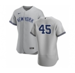 Men's Nike New York Yankees #45 Gerrit Cole Gray Road 2020 Authentic Player Baseball Jersey