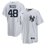 Men's Nike New York Yankees #48 Rizzo White Home Stitched Baseball Jersey