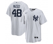 Men's Nike New York Yankees #48 Rizzo White Home Stitched Baseball Jersey